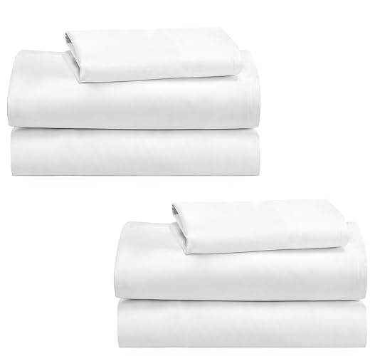 California Design Den 100% Cotton Bed Sheets - 2-Pack Twin Sheets Set - Sateen Weave, Soft & Durable with Deep Pockets, Cool and Durable Bedding Set - White - Twin 2-Pack - 01 - Bright White