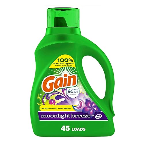 Gain + Aroma Boost Laundry Detergent Liquid Soap, Moonlight Breeze Scent, 45 Loads, 65 Fl Oz, (Pack of 2), He Compatible, Gain Laundry Detergent, Liquid Laundry Detergent