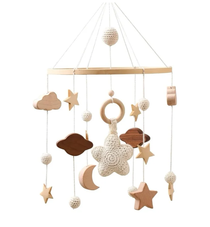 Ikubigu Baby Crib Mobile for Boys Girls| Boho Nursery Mobile| Gender Neutral Hand-Crocheted Mobile| Ceiling Mobile - Stars, Clouds, Moon : Amazon.com.au: Baby