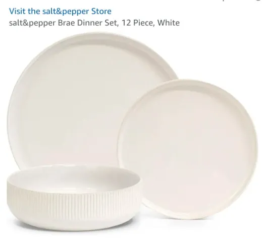 salt&pepper Brae Dinner Set, 12 Piece, White : Amazon.com.au: Kitchen & Dining