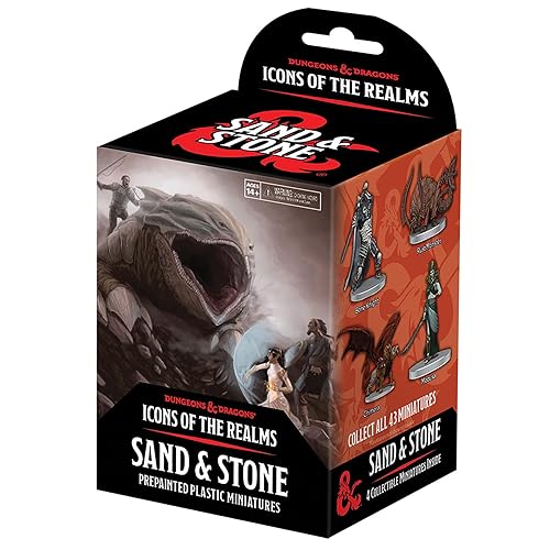 WizKids D&D Icons of The Realms Miniatures: Sand & Stone Booster (Set 26) - 4 Figures, Prepainted, Randomly Assorted, RPG
