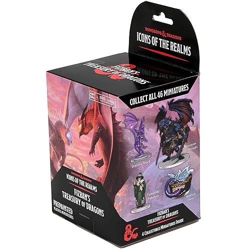 WizKids D&D Icons of The Realms: Fizban's Treasury of Dragons - Booster (Set22) - Contains 4 Miniatures, Pre-Painted, Pre-Assembled, Dungeons & Dragons - Booster