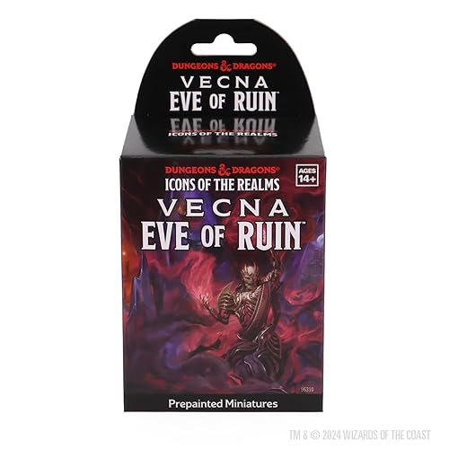 WizKids D&D Icons of The Realms: Vecna: Eve of Ruin - Single Booster | Dungeons and Dragons Figures | Pre-Painted | Blind Box - Plastic - Vecna: Eve of Ruin Single Booster