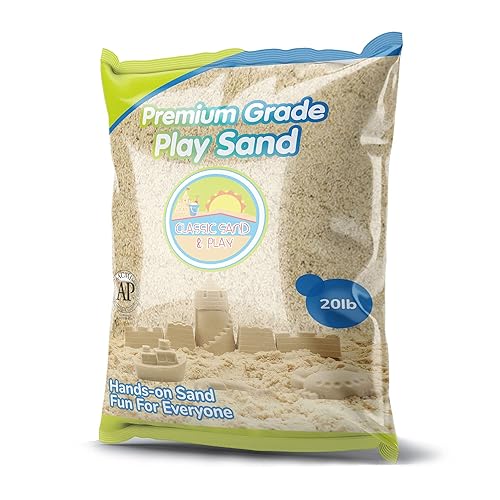 Classic Sand and Play Sand for Sandbox, Table, Therapy, and Outdoor Use, 20 lb. Bag, Natural, Non-Toxic, Wet Castle Building for Creativity and Stimulates Sensory Skills - 20 lb