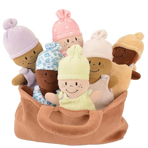Creative Minds Basket of Babies Soft Baby Dolls, Sensory Toys, Multicultural, Diversity, Inclusion and Social Emotional Learning, Baby Toys for All Ages, Set of 6 Plush Dolls, Multicolor - Multicolor - 6 Pack