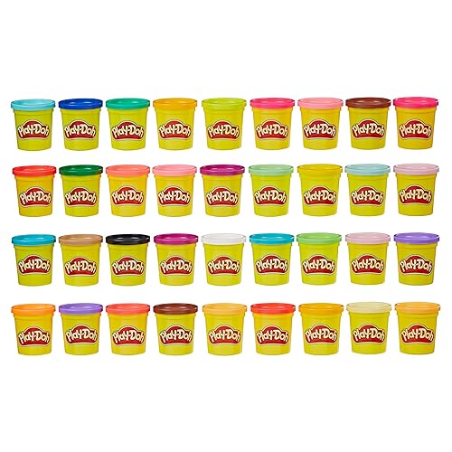 Play-Doh Modeling Compound 36-Pack Case of Colors, Non-Toxic, 3 Oz Cans of Assort. Colors, Back to School Classroom Supplies, Preschool Toys, Ages 2+ (Amazon Exclusive) - Assorted Colors - 36-Pack