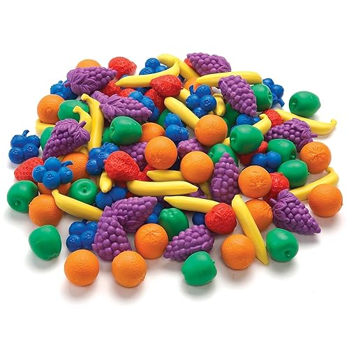 edxeducation-13120 Fruit Counters - Set of 108 - Early Math Manipulative for Kids - Teach Beginner Addition and Subtraction - Build Counting, Sorting and Language Skills
