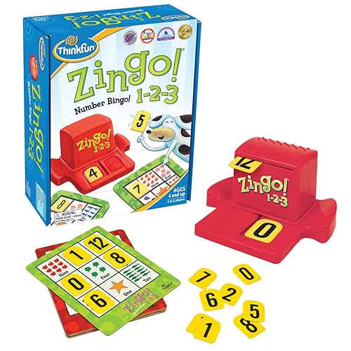 Think Fun Zingo 1-2-3 - ThinkFun Zingo 1-2-3 Number Bingo Game | Perfect for Kids Aged 4 and Up | Award-Winning Toy of the Year Nominee