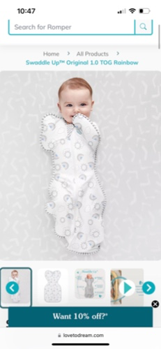 Swaddle Up Original Rainbow White