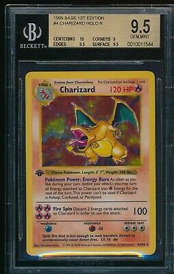 BGS 9.5 w/10 CHARIZARD 1ST EDITION SHADOWLESS 1999 POKEMON BASE #4 HOLO GEM MINT  | eBay