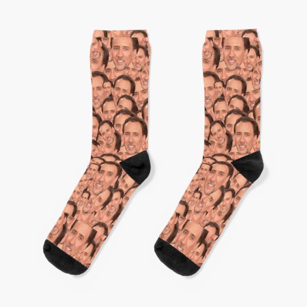 Nicolas Cage Meme Socks by --Camiila--