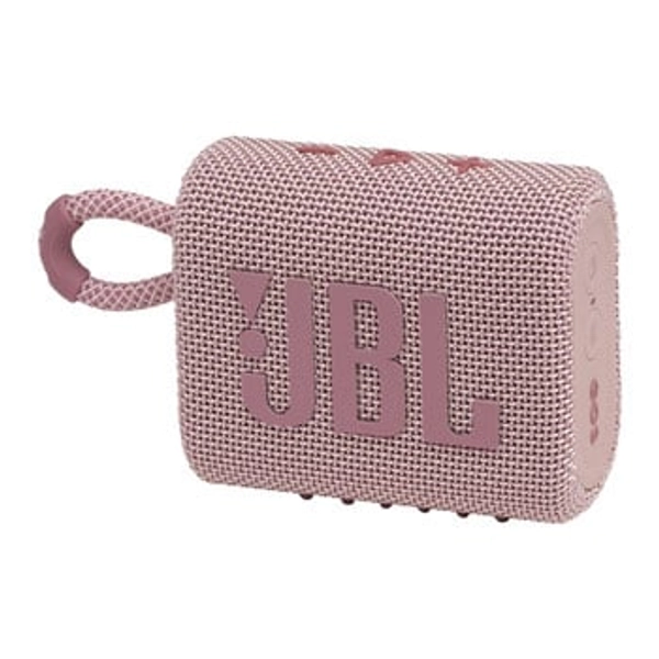 JBL GO 3 Portable Speaker, Pink, 5 Hours Playtime, IP67 Waterproof/Dustproof, Bluetooth 5.1, Rechargable, 4.2W RMS