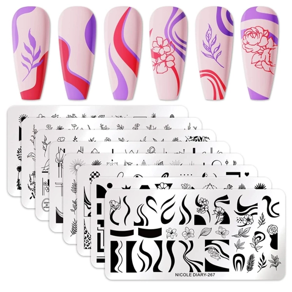 Born Pretty 8-Piece Stamping Templates Set