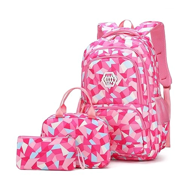 Geometric Print Backpack and Lunchbox Set