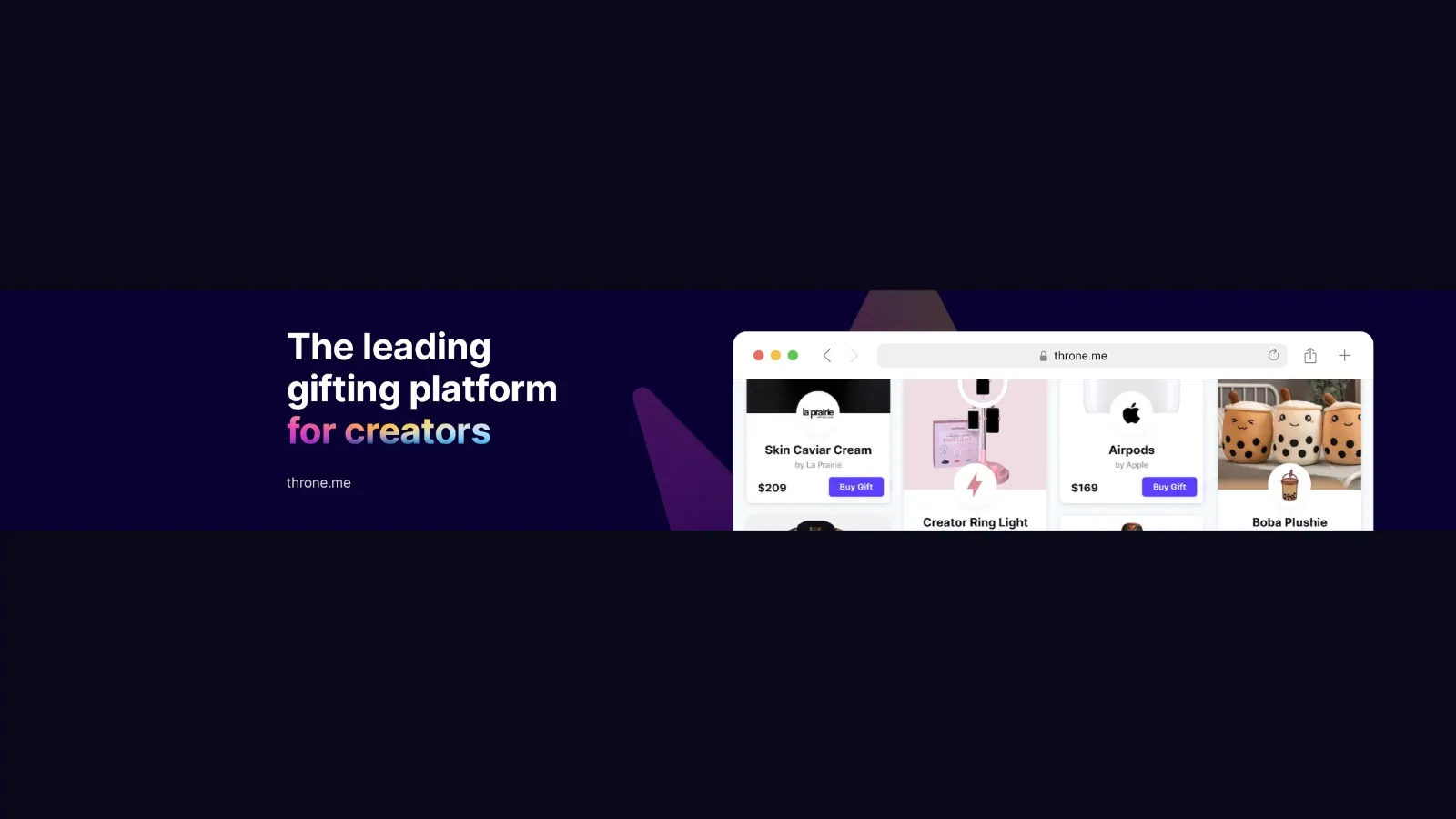 Throne banner for @throne
