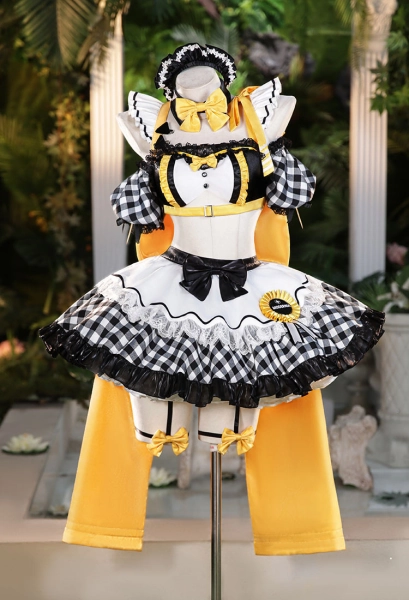 Goddess of Victory: Nikke Modernia Maid Outfit Cosplay Costume Top and Skirt with Hair bow and Collar