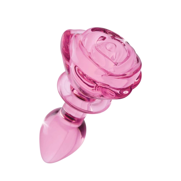 Booty Sparks Pink Rose Glass Anal Plug - Anal Toys | Adam & Eve