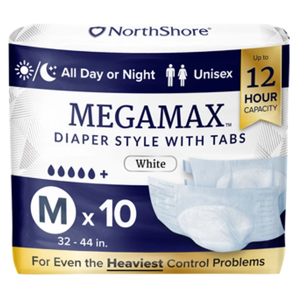 NorthShore MegaMax Overnight Diaper Style Briefs with Tabs