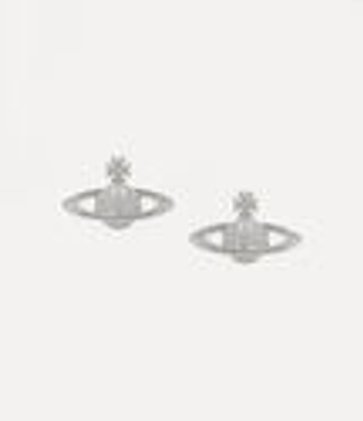 Mini Bas Relief Earrings in PLATINUM-CRYSTAL-Crystal | Vivienne Westwood®