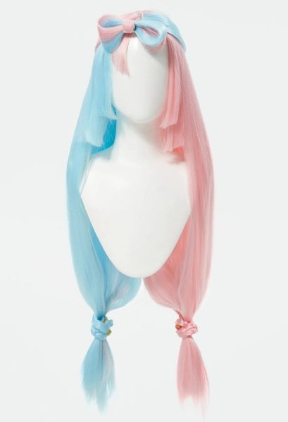 PM Iono Cosplay Wig Long Straight Pink Blue Wig