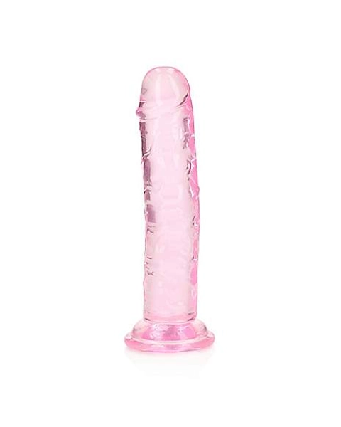 Clear Pink Realistic Suction Cup Dildo - 6 Inch