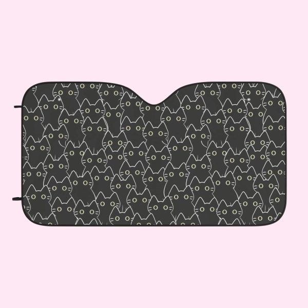 Black Cat Car Sun Shades, Car Decor, Car Windshield Sun Blocker, Car Accessories, Vehicle Accessory for Car, Gen Z Gift, Gift for Cat Lover