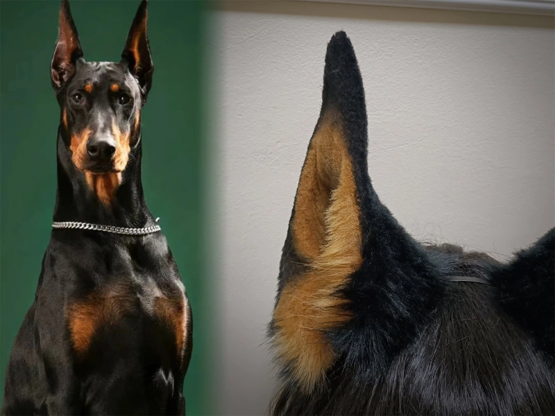 Handmade Black Doberman Ears Headband, Furry Animal Ears Hairband, Black Brown  Dog Puppy Ears Faux Fur Fursuit Cosplay Halloween(2 colors)