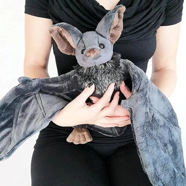 Enivtfz 12" Large Bat Plush Toys, Creepy Goth Bat Stuffed Animal Lifelike Bats Plushie Doll Gothic Bat Soft Hugging Plush for Halloween Easter Christmas Valentines Birthday Gift