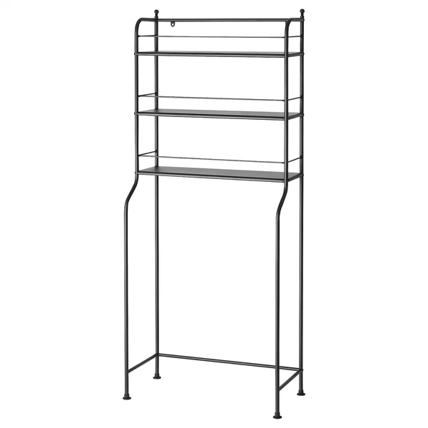 FRÖSJÖN Over-the-toilet shelf - black 65x156 cm