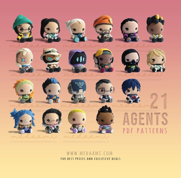 PDF PATTERN BUNDLE | 21 Agents Amigurumi