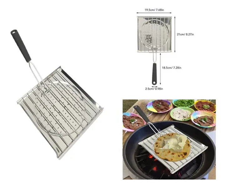 Sarten Parrilla Comal Rejilla Asar Carne Tortillas Tostador Plata