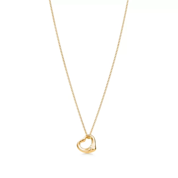 Elsa Peretti® Open Heart Pendant in Yellow Gold, 11 mm