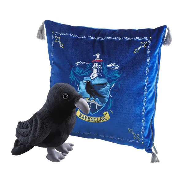 Ravenclaw House Mascot & Cushion by The Noble Collection - Officially Licensed 13in (34cm) Harry Potter Toy Dolls Ravenclaw Raven Mascot Plush - For Kids & Adults