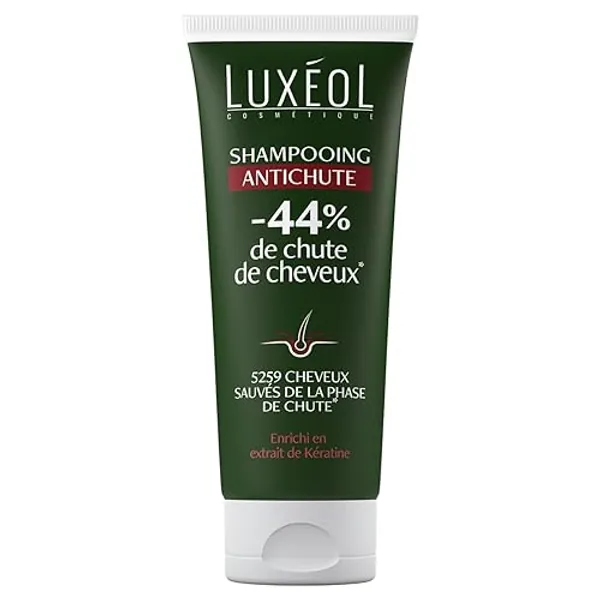 LUXÉOL - Shampooing Antichute - Volume & Brillance - Diminue La Chute De Cheveux - Soin Cheveux Enrichi En Extrait De Kératine - Fabriqué en Europe - 200ml