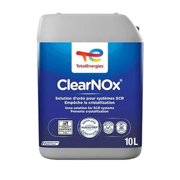 TotalEnergies AdBlue Total Clearnox Bidon de 10 litres pour le traitement des gaz d'échappement des véhicules diesel