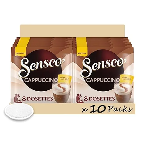 Senseo Café 80 Dosettes Cappuccino (lot de 10 x 8) (L'emballage peut varier)