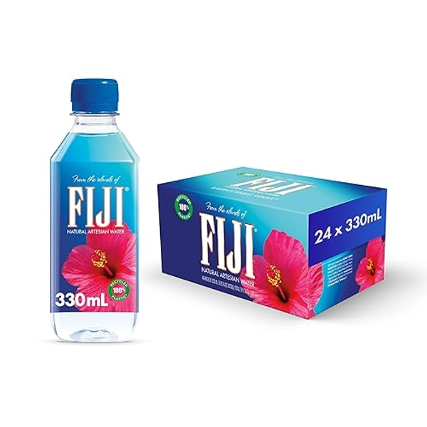 FIJI Natural Artesian Bottled Water 330mL / 11.15 Fl Ounce (Pack of 24) - 100% Natural Electrolytes - NEW
