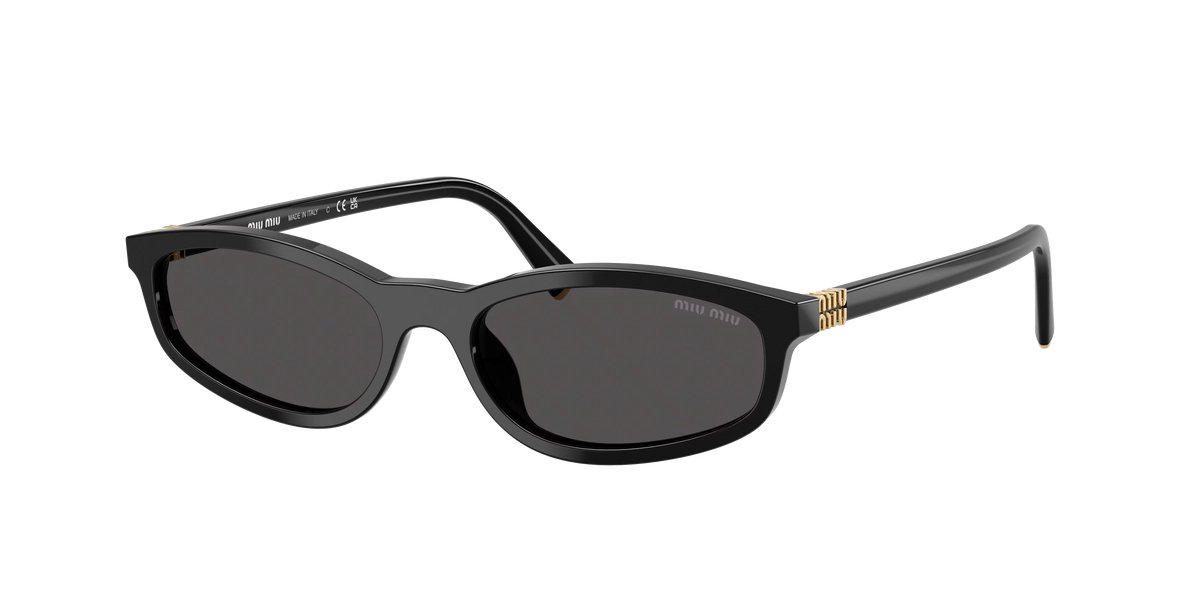 MIU MIU MU A06S Black - Women Luxury Sunglasses, Dark Grey Lens