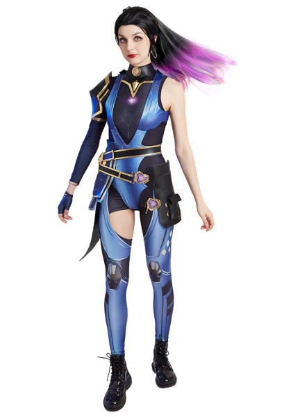 Valorant Duelist Reyna Bodysuit Cosplay Costume with Pants and Earrings