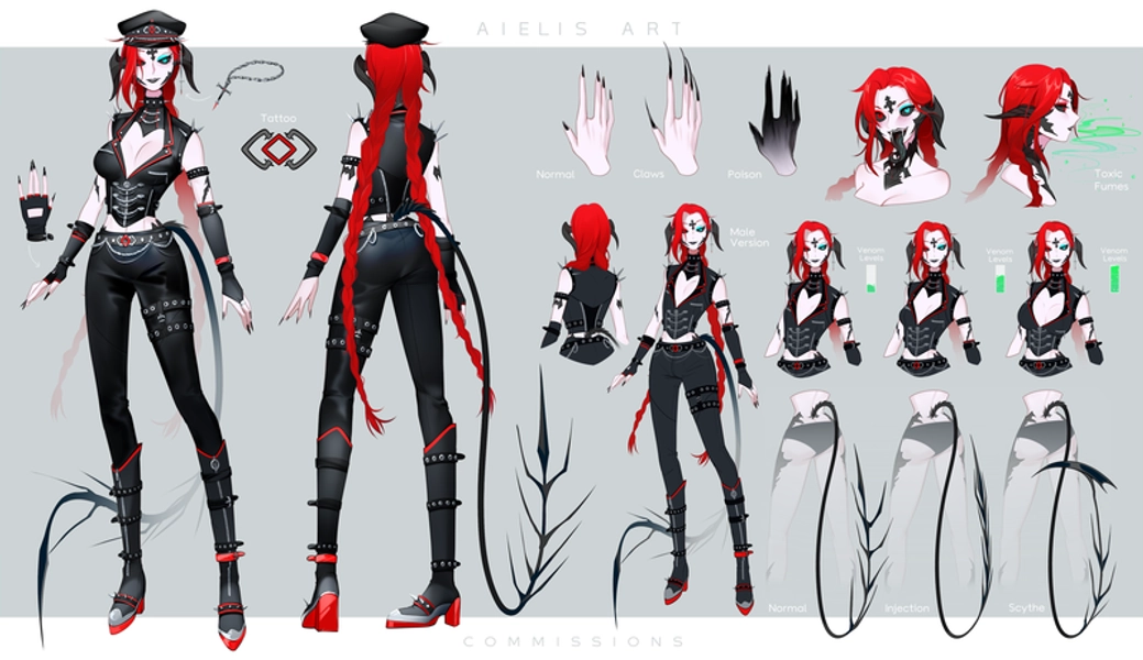 Commission slot: Character Design Refrence Sheet by Aizart