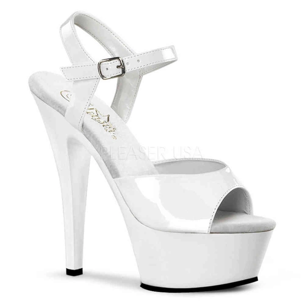Pleaser Pleaser - KISS-209 Ankle strap sandal - White | Attitude Europe
