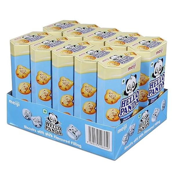 Meiji Hello Panda Biscuits with Creamy Milk Filling 10 x 50g