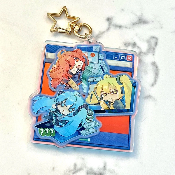 Triple baka internet error keychain | Hatsune Miku, Kasane Teto, Akita Neru, Vocaloid keychain