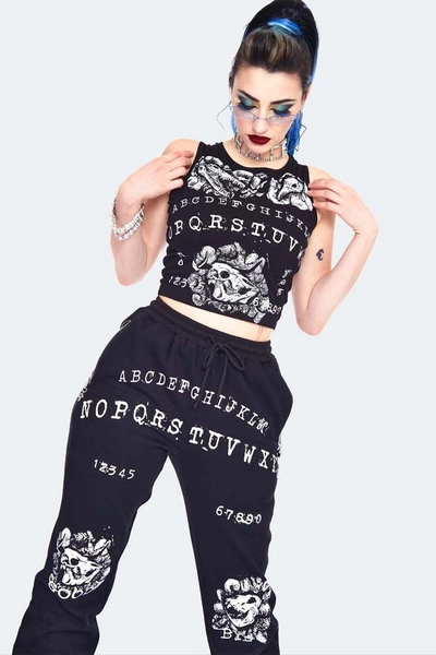 Ouija Skull Print Crop Top
