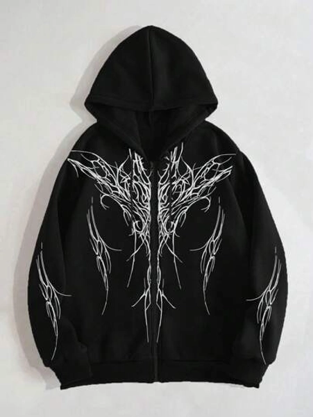Goth sweat-shirt à capuche thermique