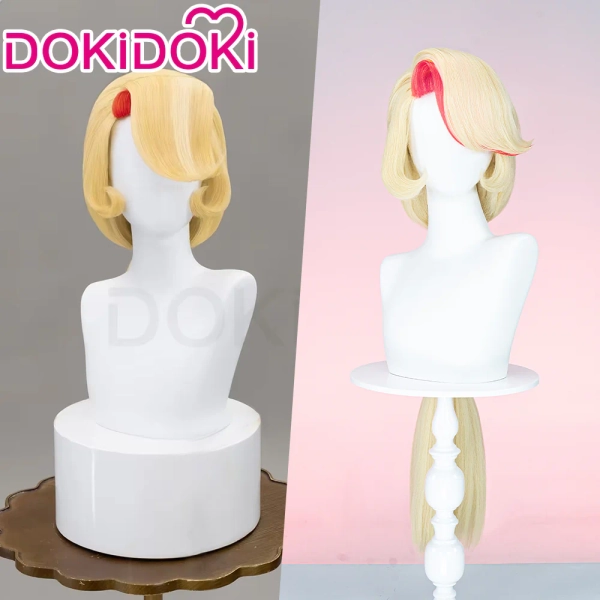 【Ready For Ship】【Pre Crimped】DokiDoki Anime Hell Hotel Cosplay Wig Long Straight Yellow Red Hair