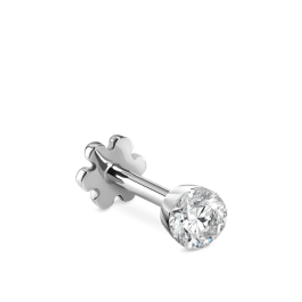 Invisible Set Diamond Threaded Stud Earring