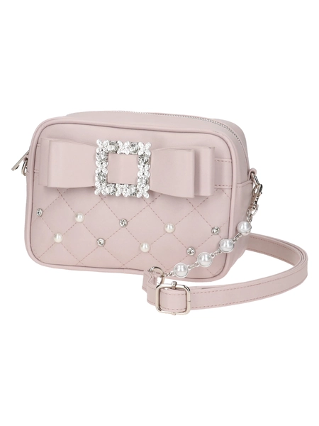 お嬢さんビジューリボンショルダーバッグ