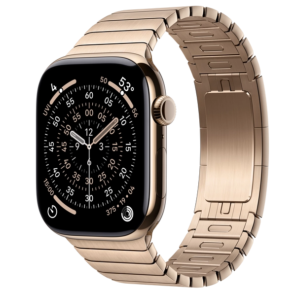 Apple Watch SeriesĀ 11 GPS + Cellular, 46mm Gold Titanium Case with Gold LinkĀ Bracelet