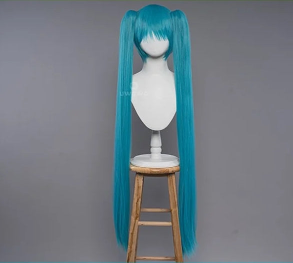 Uwowo V Singer 2022 Racing Ver Cosplay Wig  Blue Long Hair